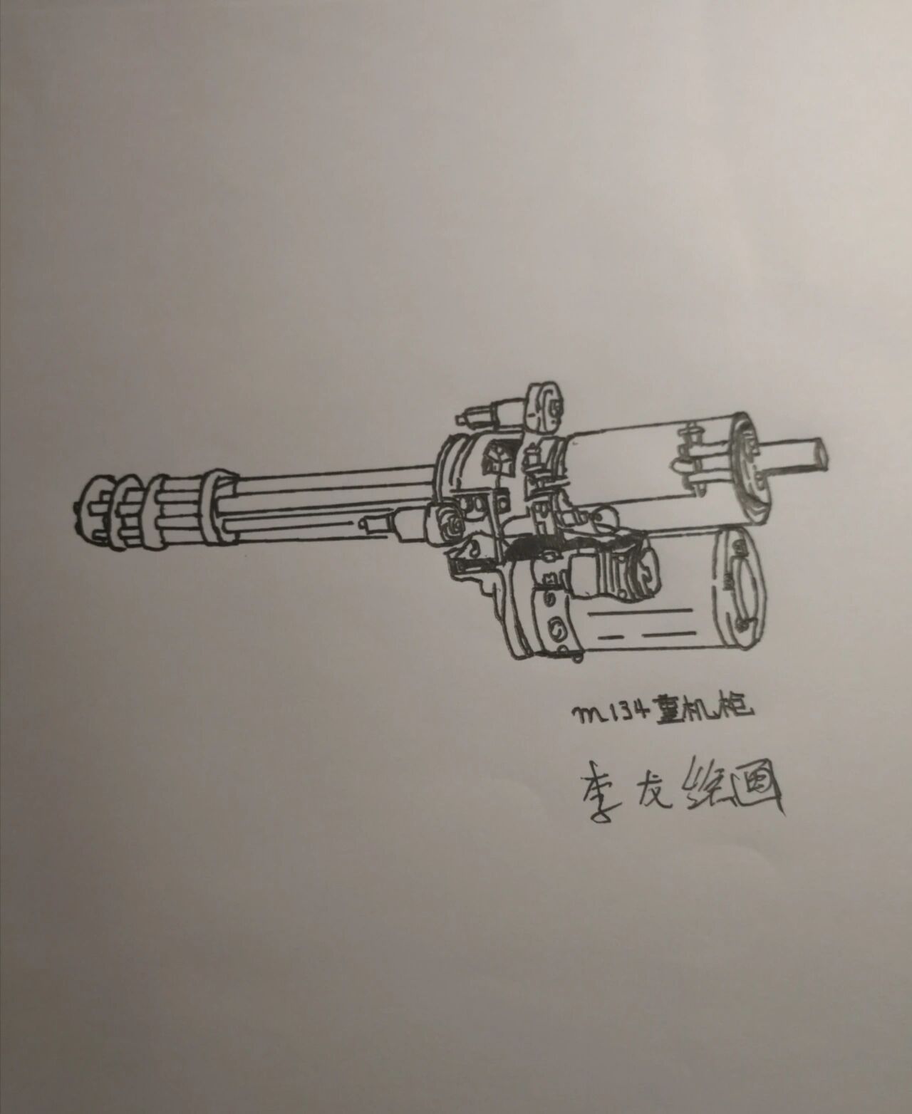 我史上画过最难的画,m134重机枪