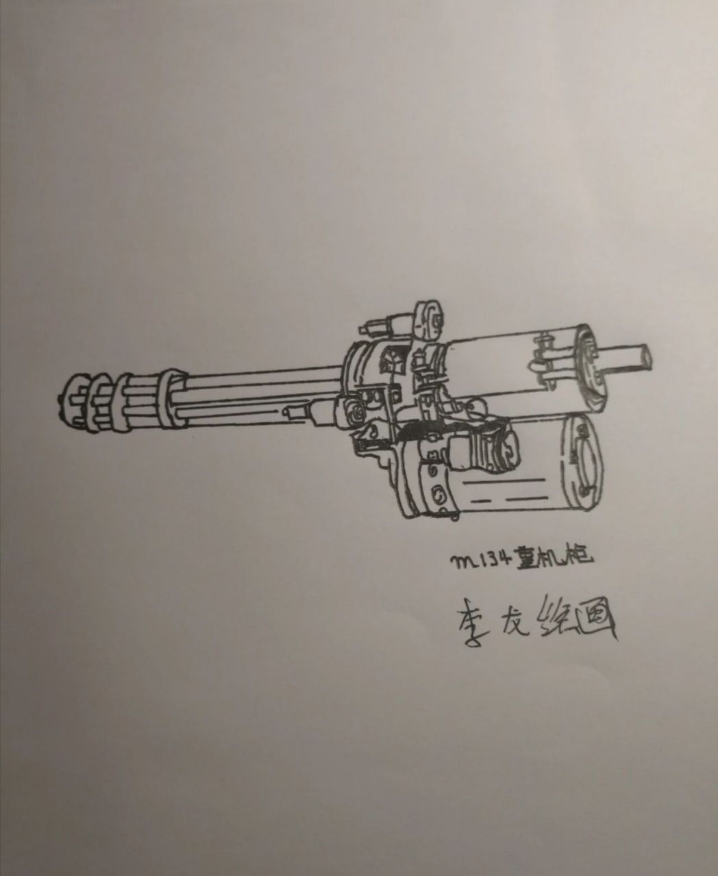 我史上画过最难的画,m134重机枪 绘画 武器 重机枪
