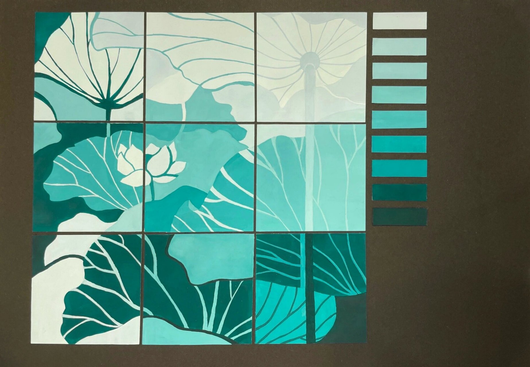 色彩构成大合集 图2:色彩解构(解构对象在另一篇笔记哦) 图3,4:明度九