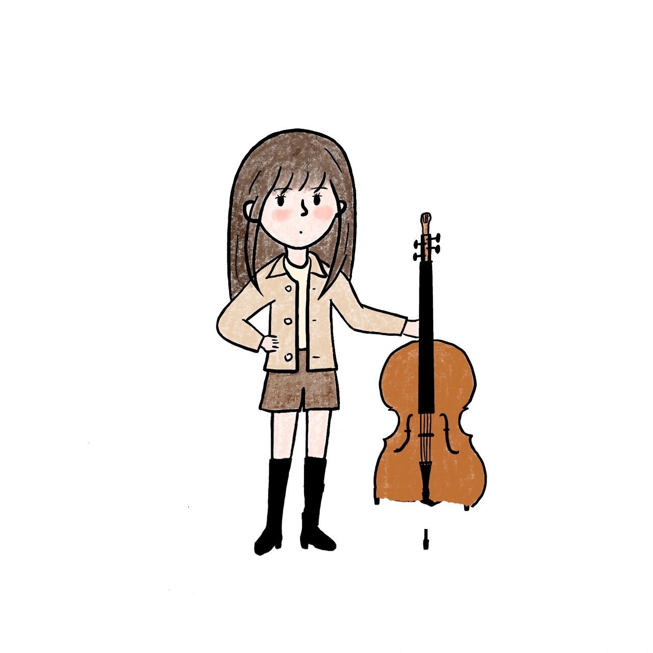 画过的大提琴插画 | 头像太合适了吧 | 鹿鹿 之前发的大提琴把位图