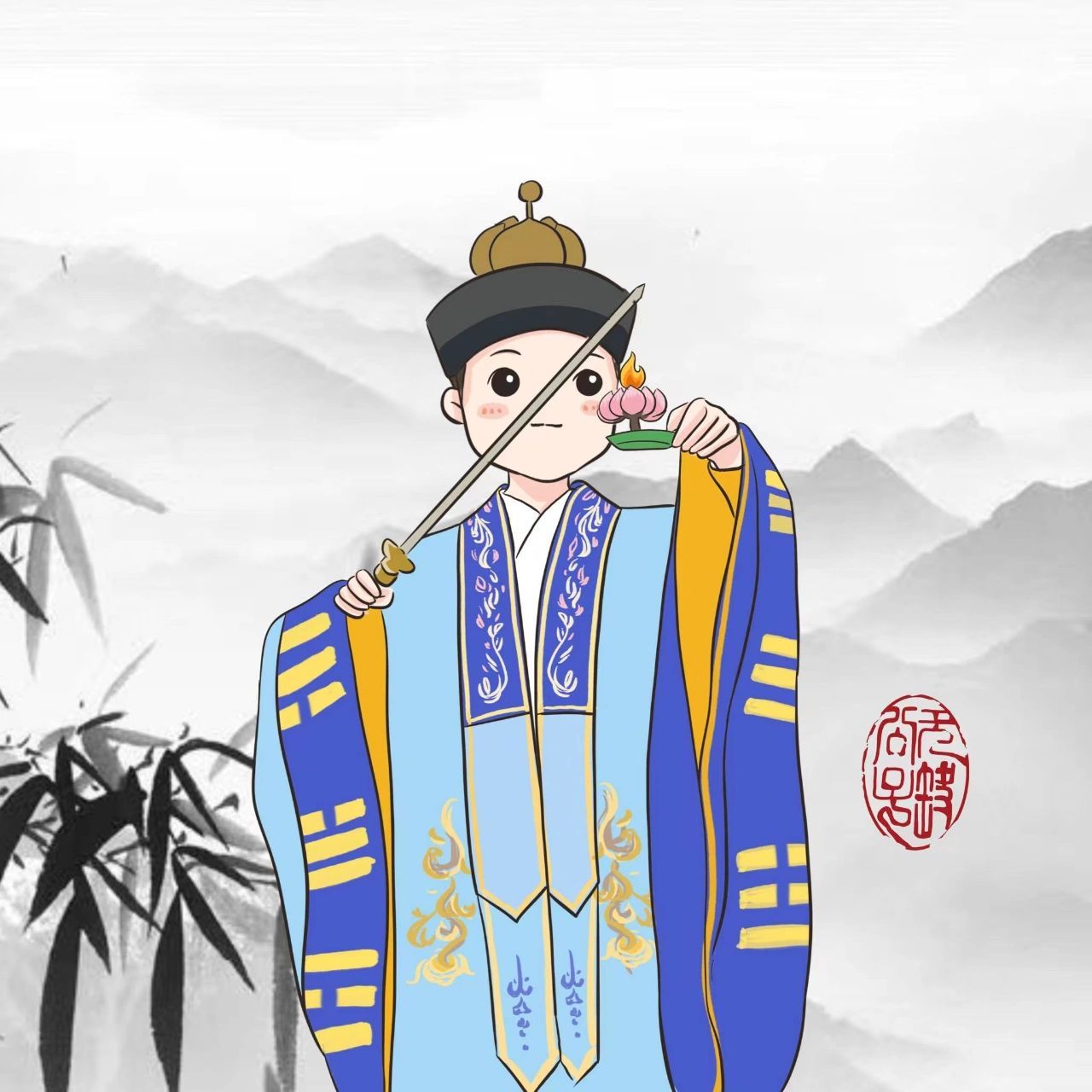 道系头像 烈马何须良配,英雄才握名刀.