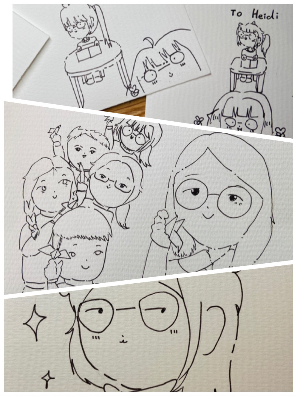 插班到王锦辉,离别在即,给同学和喜欢的老师画一幅画,再逐一送过去