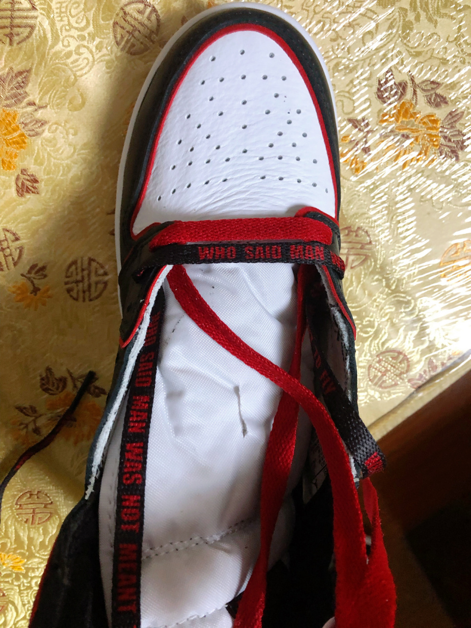 aj1双鞋带系法 安利一波aj1红外线自带三幅鞋带 11566:两只鞋带