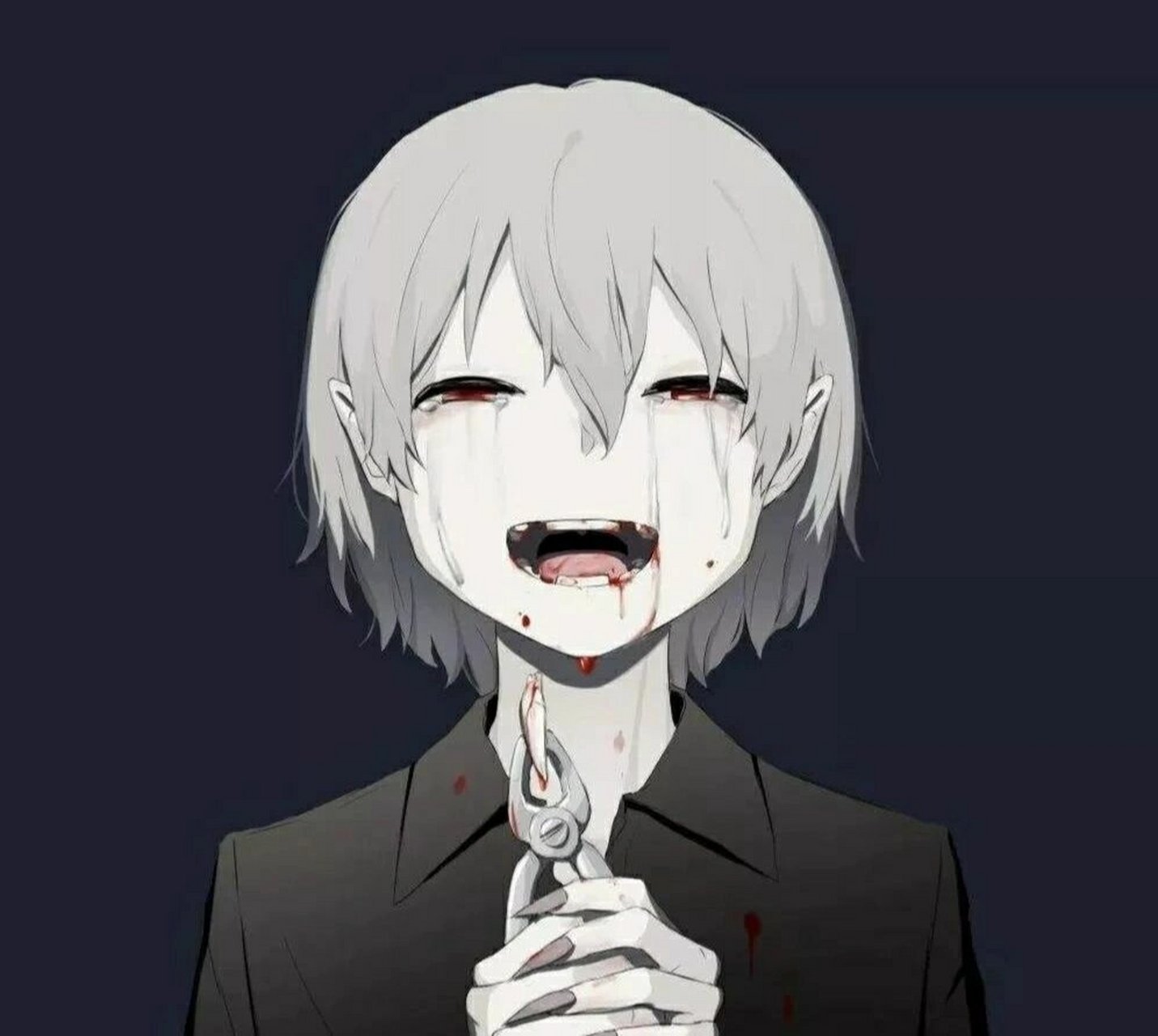 卡通动漫头像抑郁头像伤感图灰色黑色图片 卡通动漫丧系图