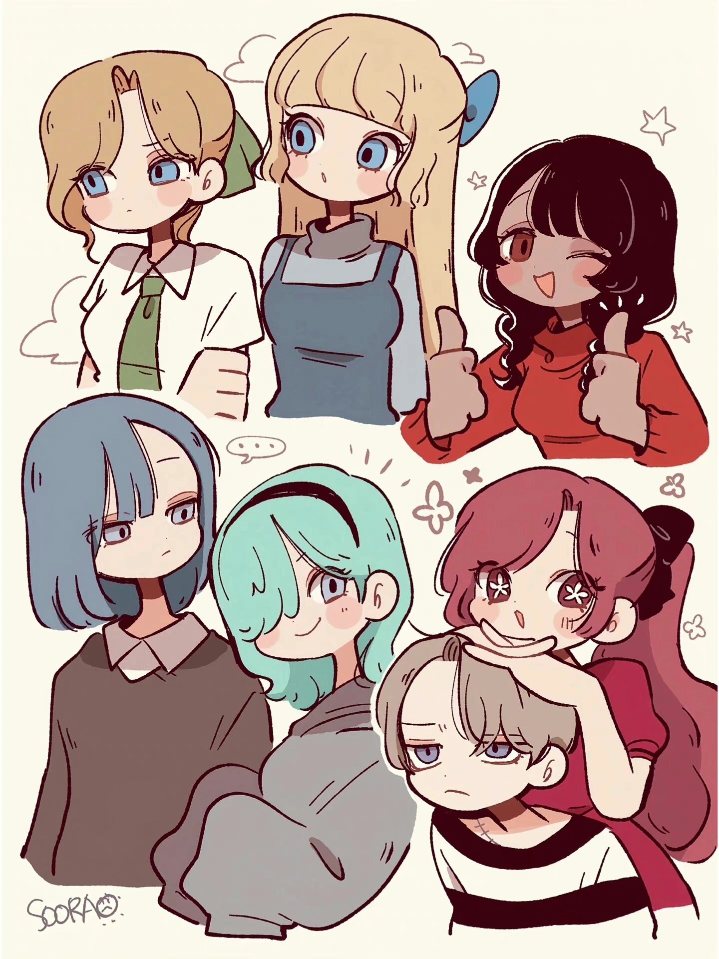 插画分享|可爱的萝卜腿小姐姐