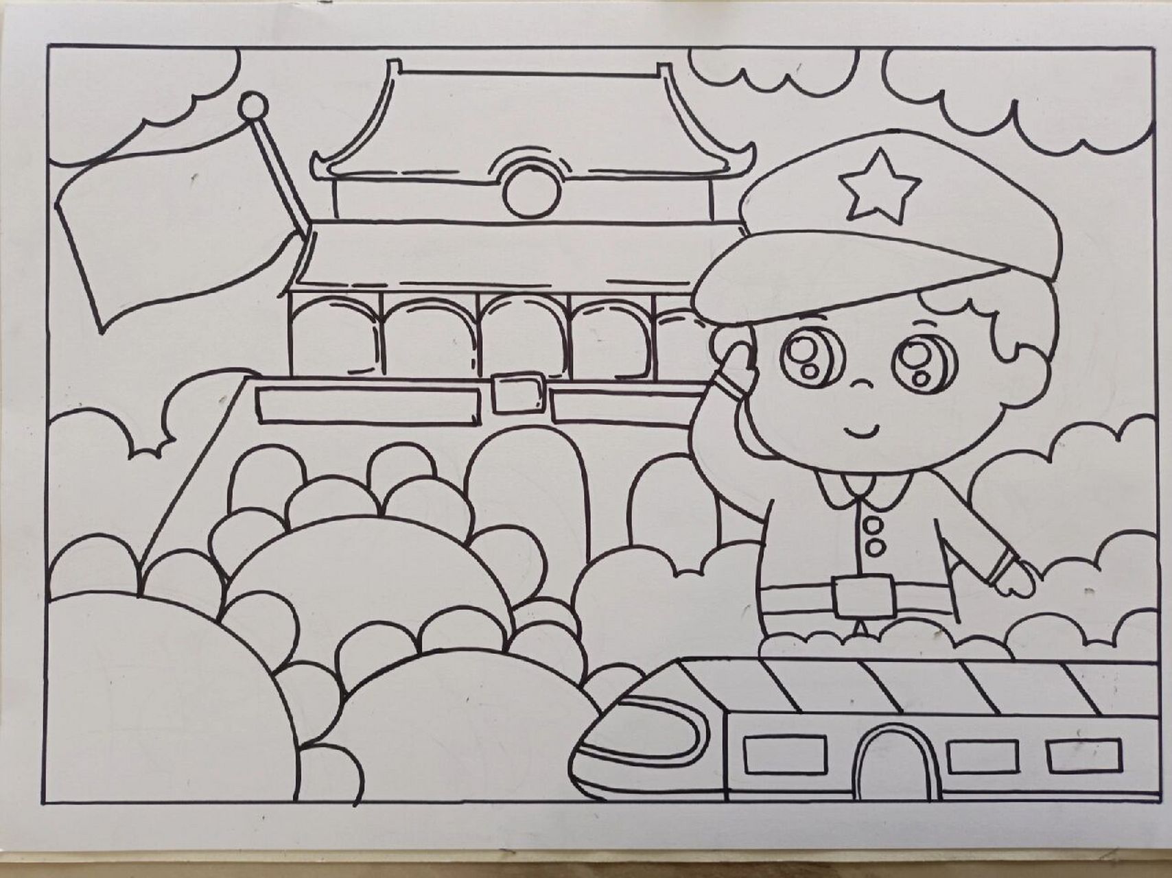 儿童画 我爱祖国