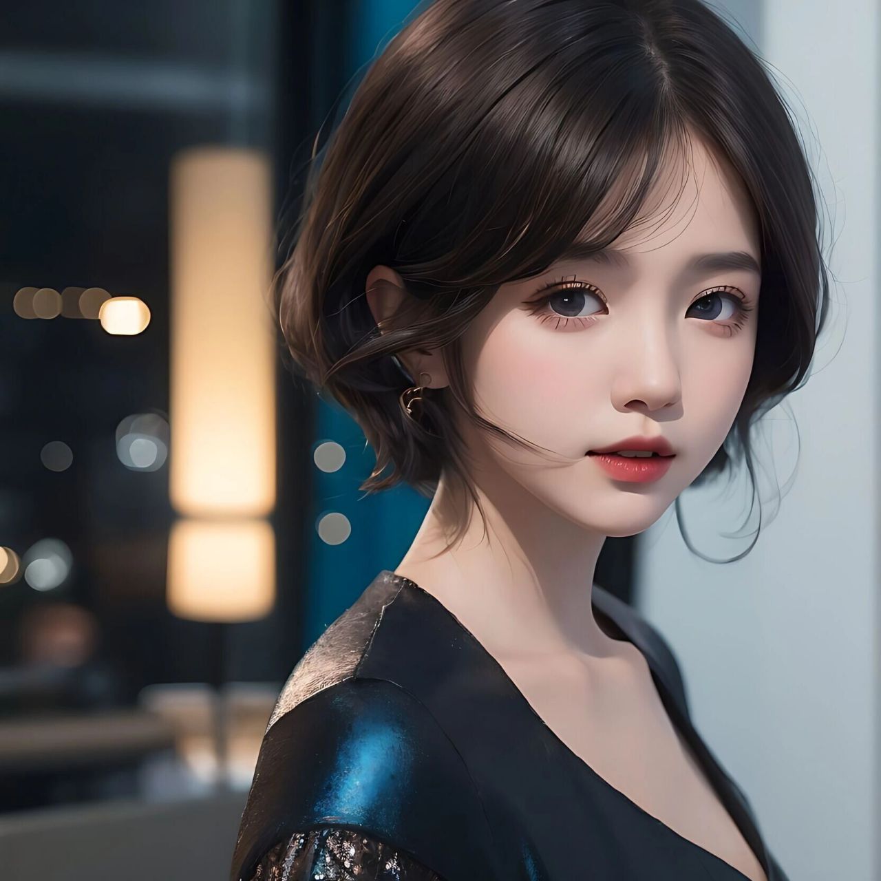 短发女生头像,温柔又干练!