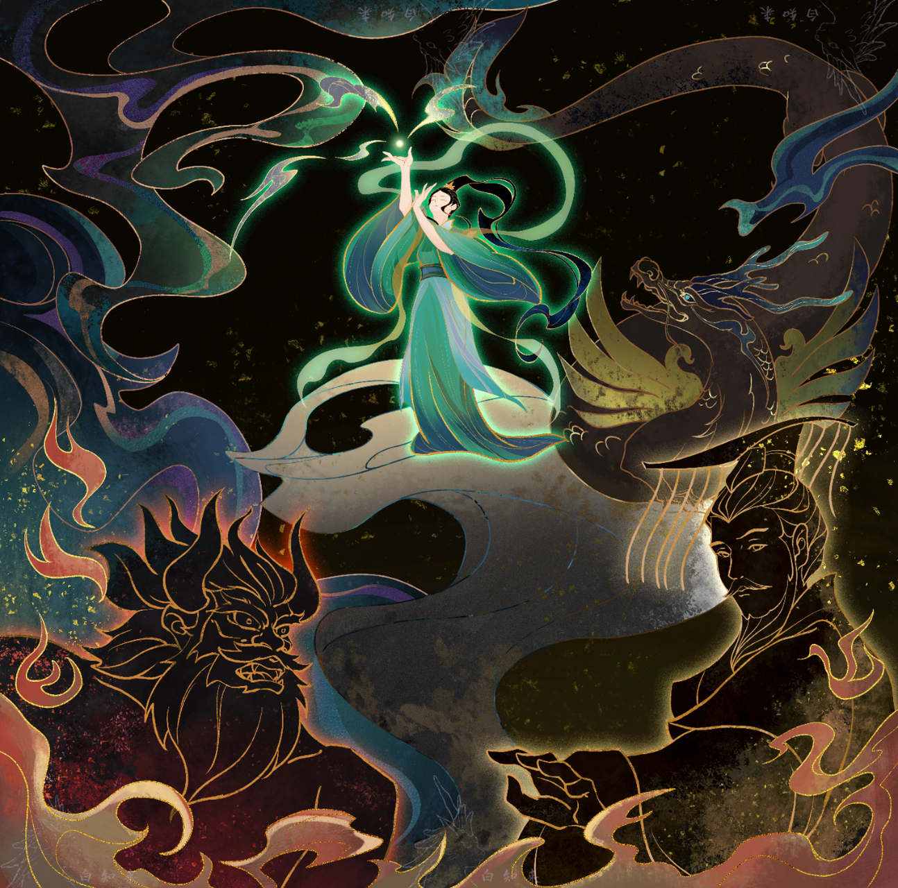 【原创插画】山海经·异兽|女魃 档案 山海经|女魃篇 (原创插画,禁二