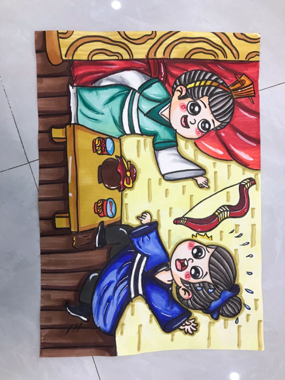 杯弓蛇影儿童画