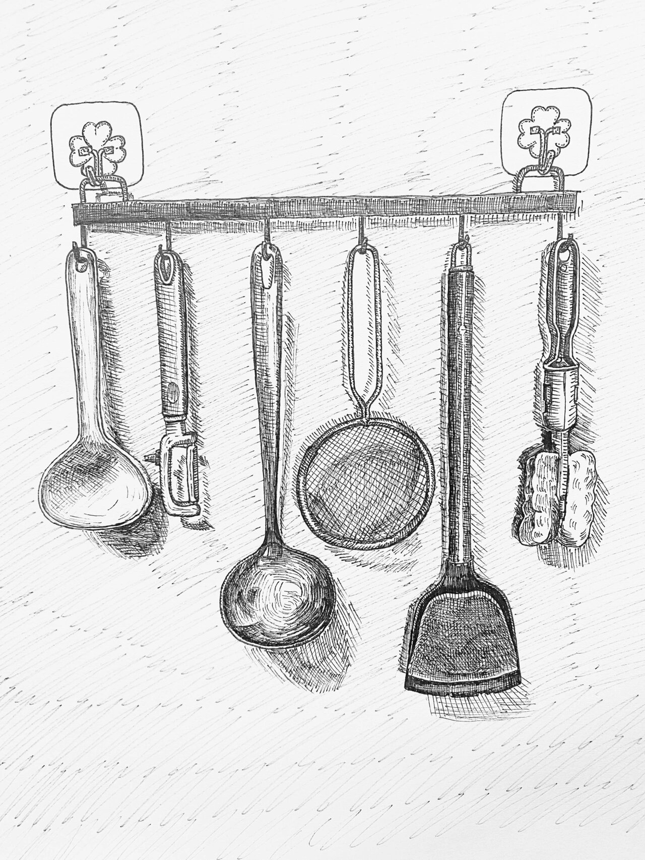 厨具组合写生线描