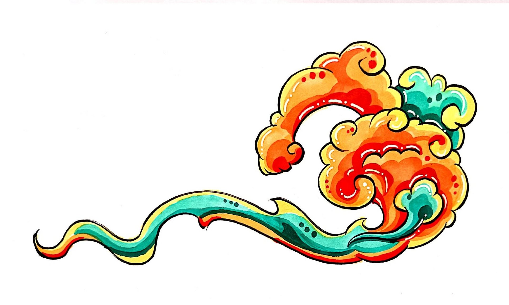 马克笔手绘78祥云7815画法78云朵素材大全