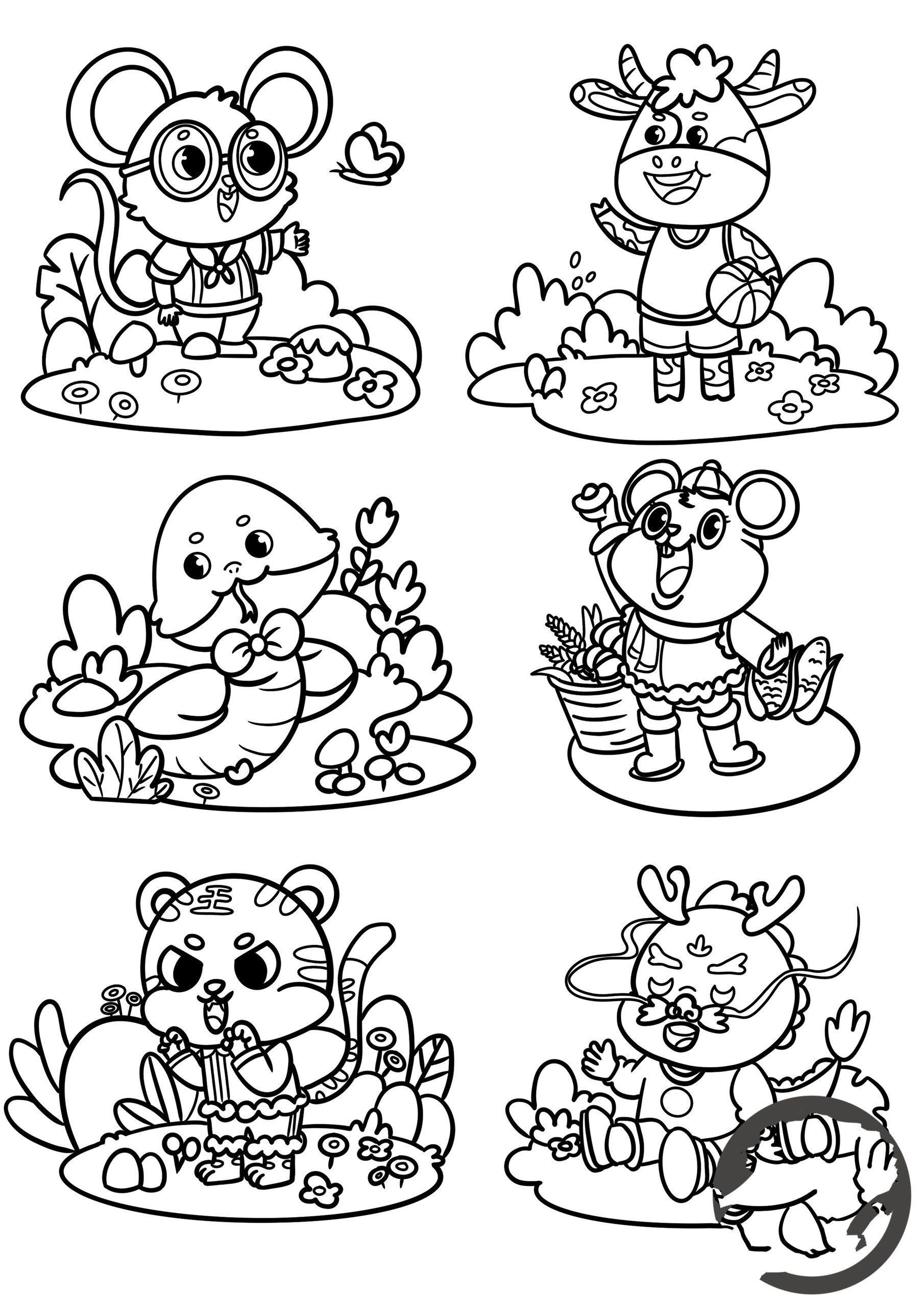 动物场景简笔画2