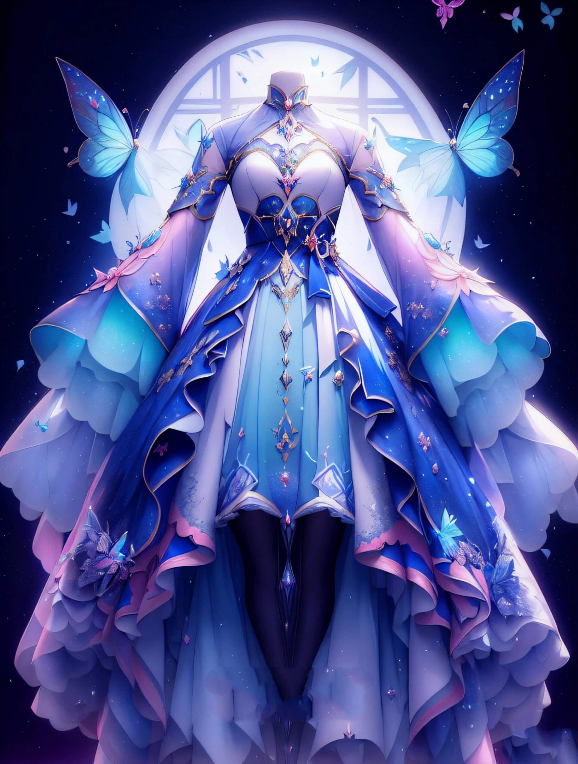 蓝紫色骑士服,oc服,服装设计图