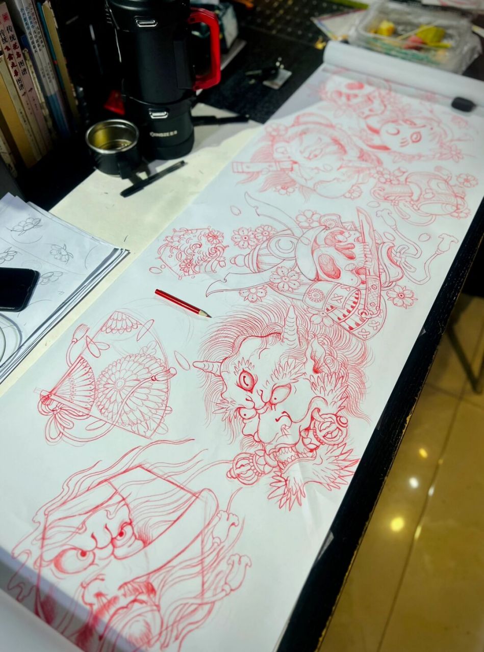 老传统小图集《百妖图》长卷 #妖怪纹身# #老传统小图# #老传统