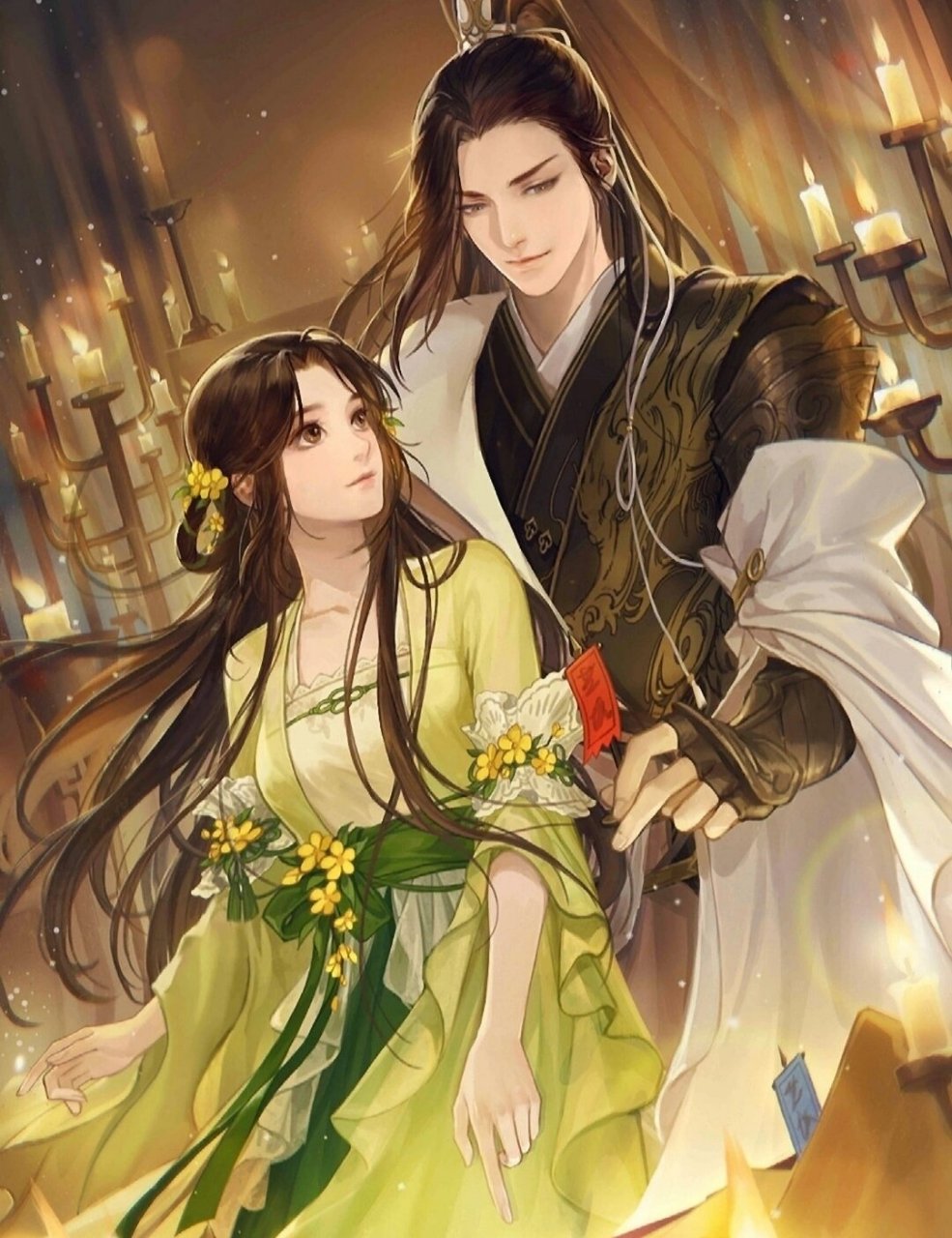 古风手绘插画情侣壁纸【遇见逆水寒】2 看来这种霸宠系美男子,比较深