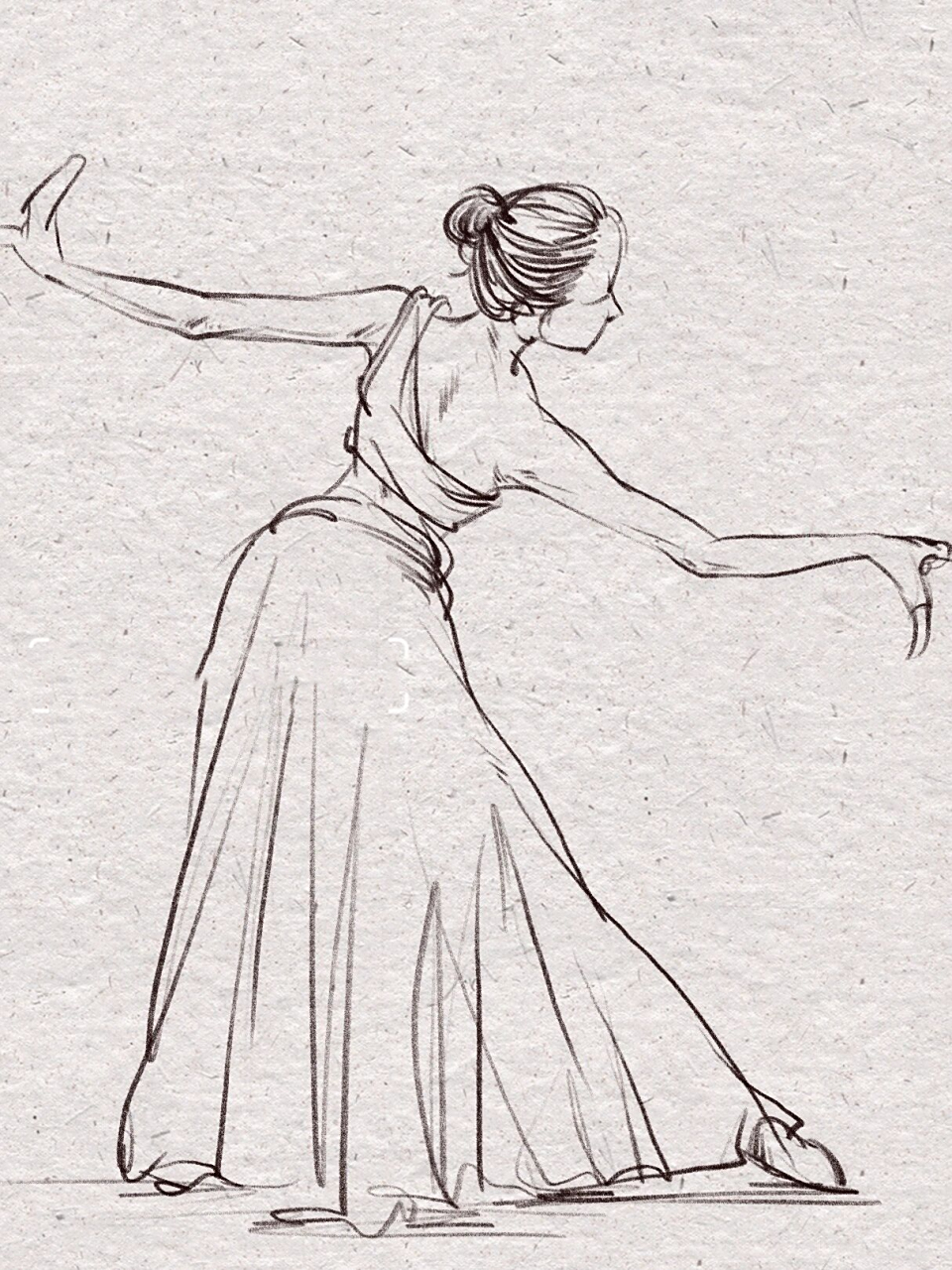 7715动态速写|线条绘制出傣族风情舞蹈动作 朋友们都说喜欢看我画