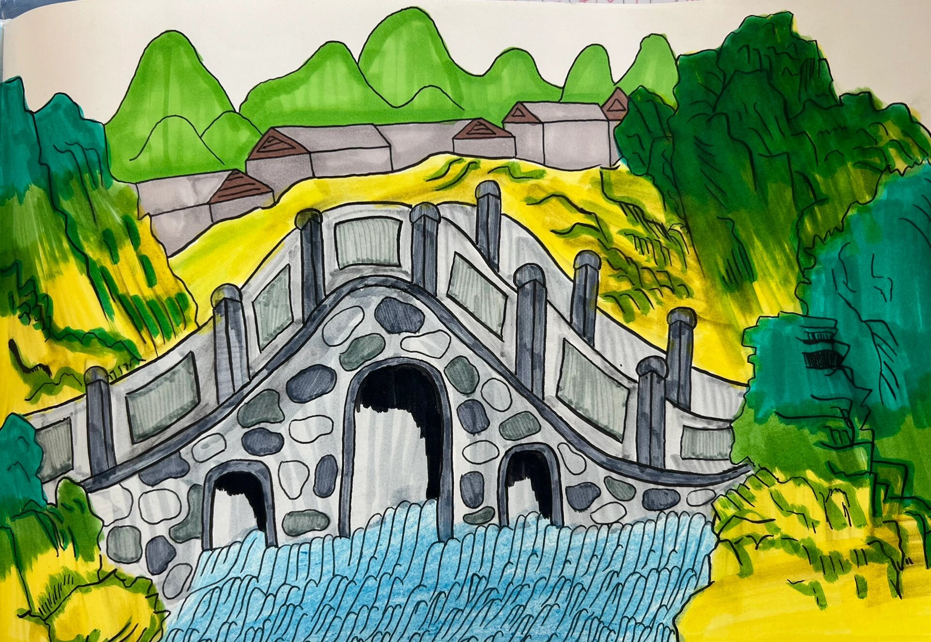 小学美术苏少版五年级《桥》