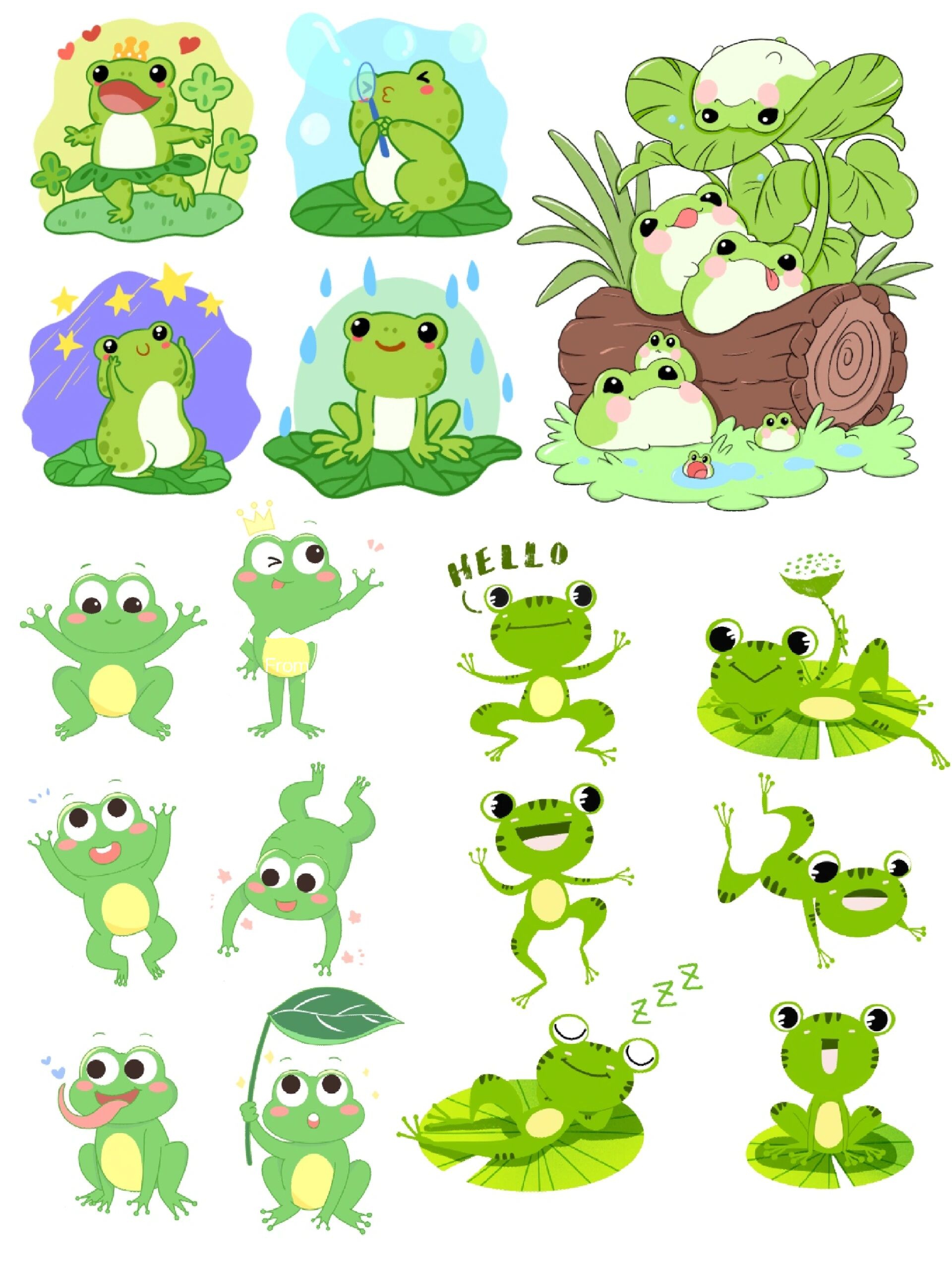 超可爱的卡通青蛙素材来啦!