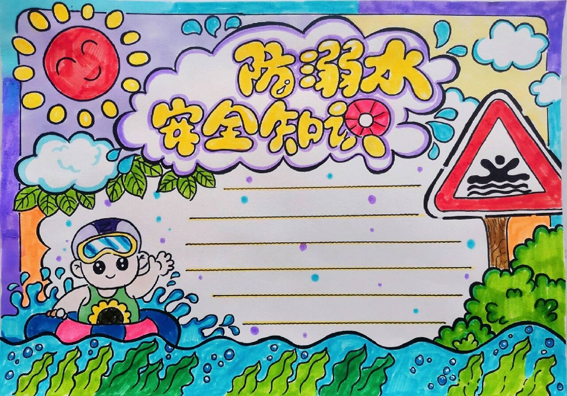 防溺水手抄报