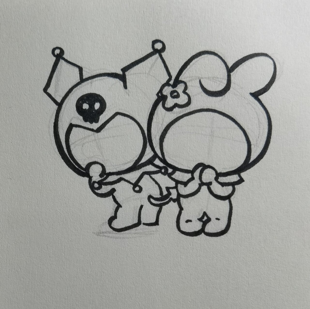 kuromi|melody|sannio|简笔画教程|可爱手绘 觉得今天的标题写得非常