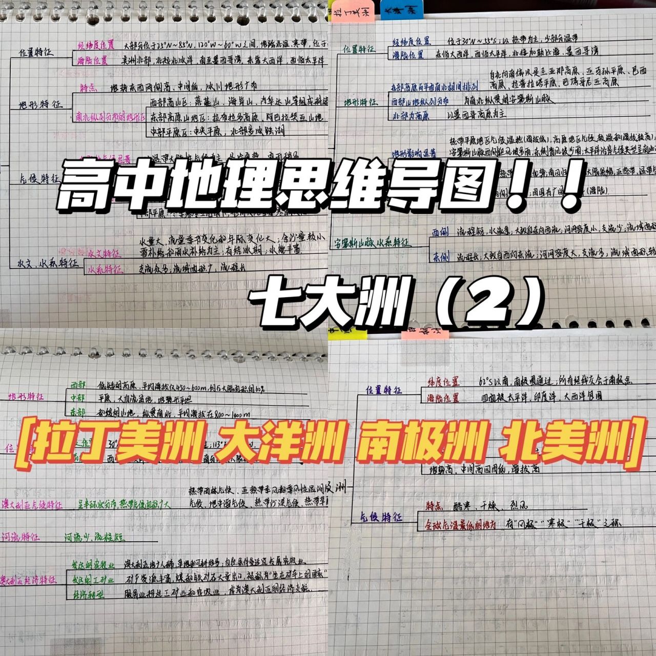 高中地理|七大洲思维导图(2)～ 72157215原图936015