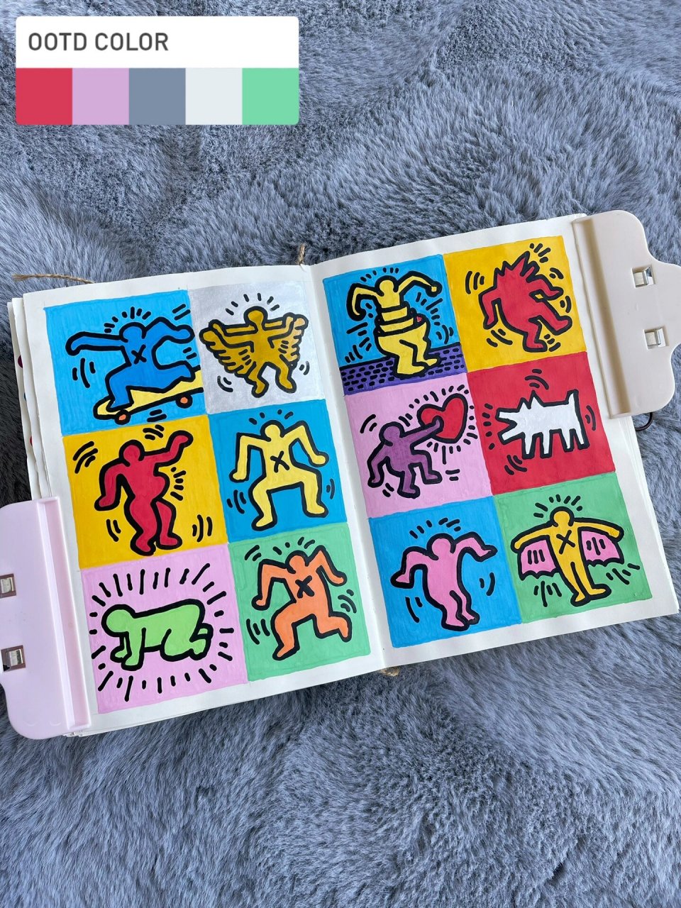 插画手帐|"涂鸦艺术之父"凯斯·哈林 凯斯哈林的作品带有浓厚的"波普
