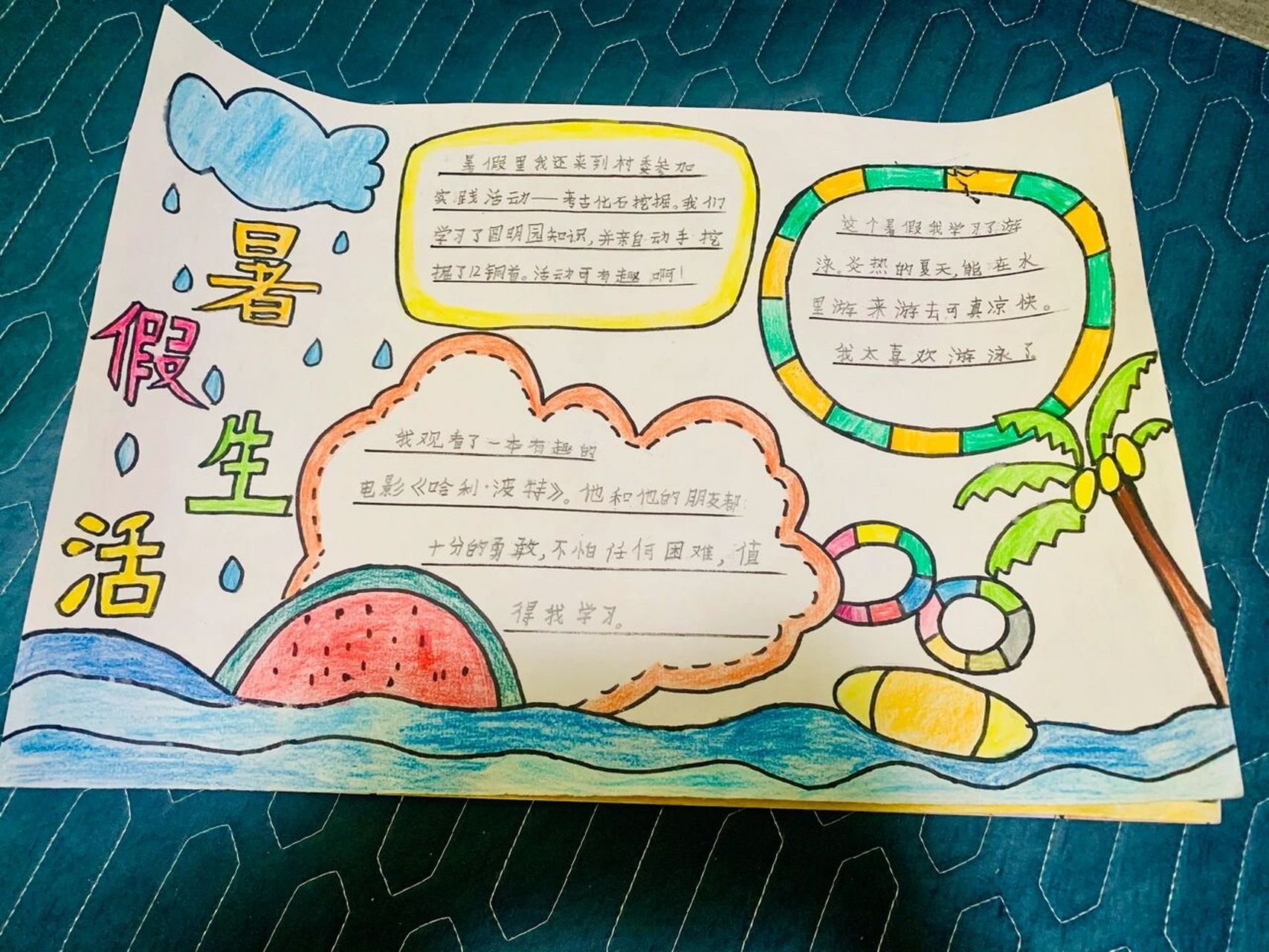 1-3幅暑假读书小报,简单易学家长有需要 我真的很喜欢画画 虽然画的很