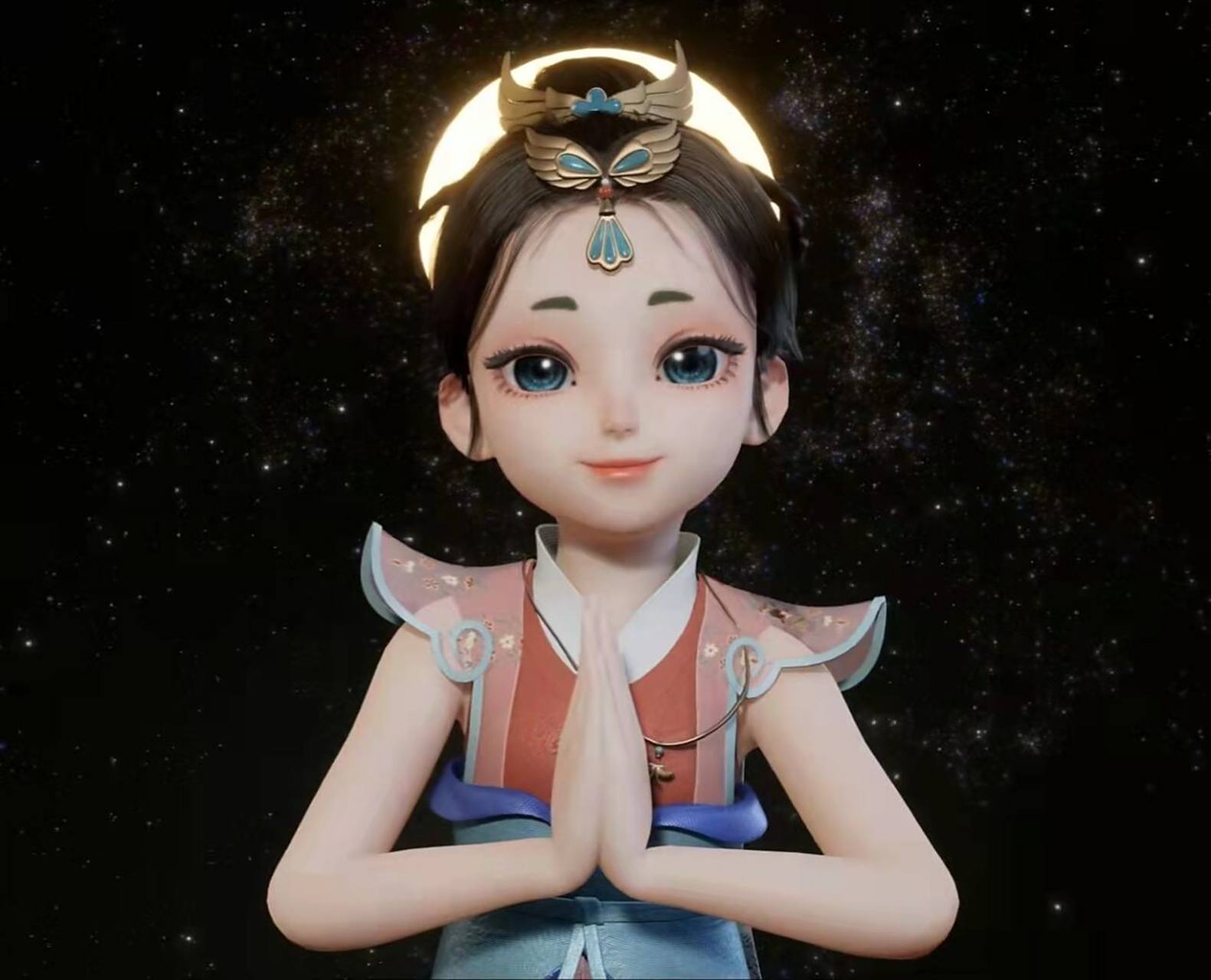 首位数字敦煌文化大使伽瑶 由敦煌研究院和腾讯合作打造的敦煌莫高窟