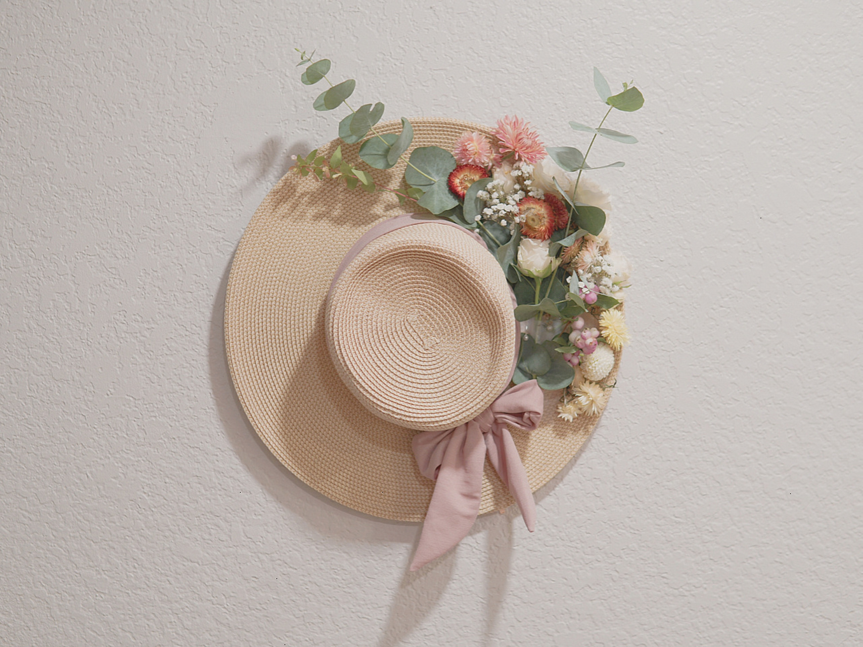 手作· 花艺 |法式鲜花草帽diy教程 鲜花草帽挂饰教程 🌵准备材料 