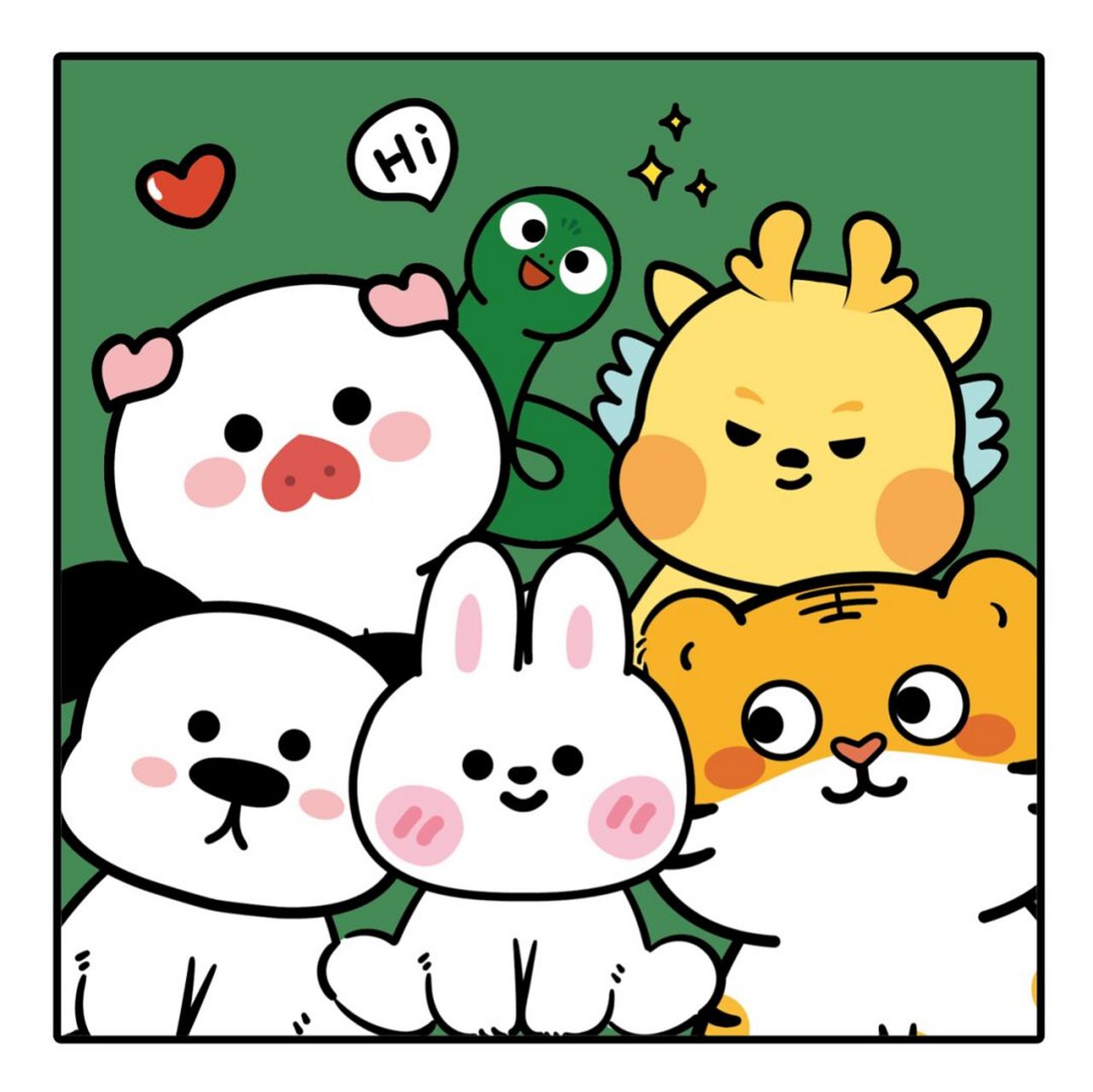 萌萌星球系列ip生肖乐园 萌萌星球ip卡通形象吉祥物表情包 元气满满