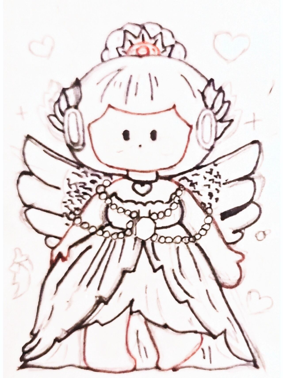 自制阿果贴纸 画到中间才发现忘记拍线稿