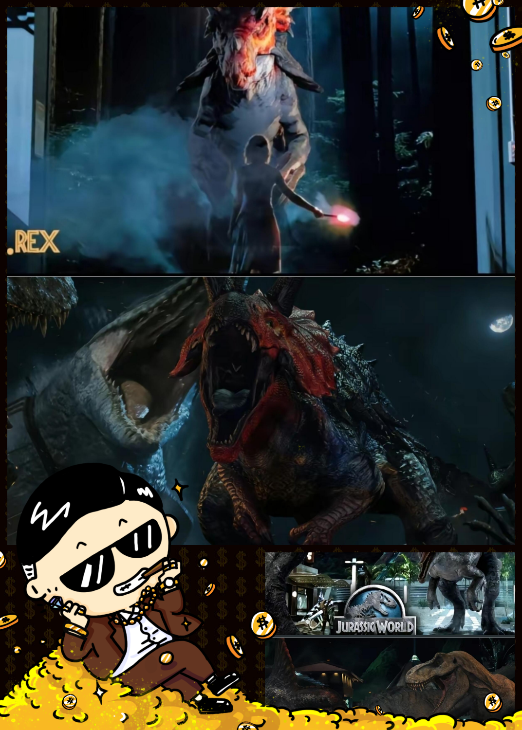 侏罗纪世界终极龙 棘龙是一种非常特别的恐龙,它们拥有长而强壮的尾巴