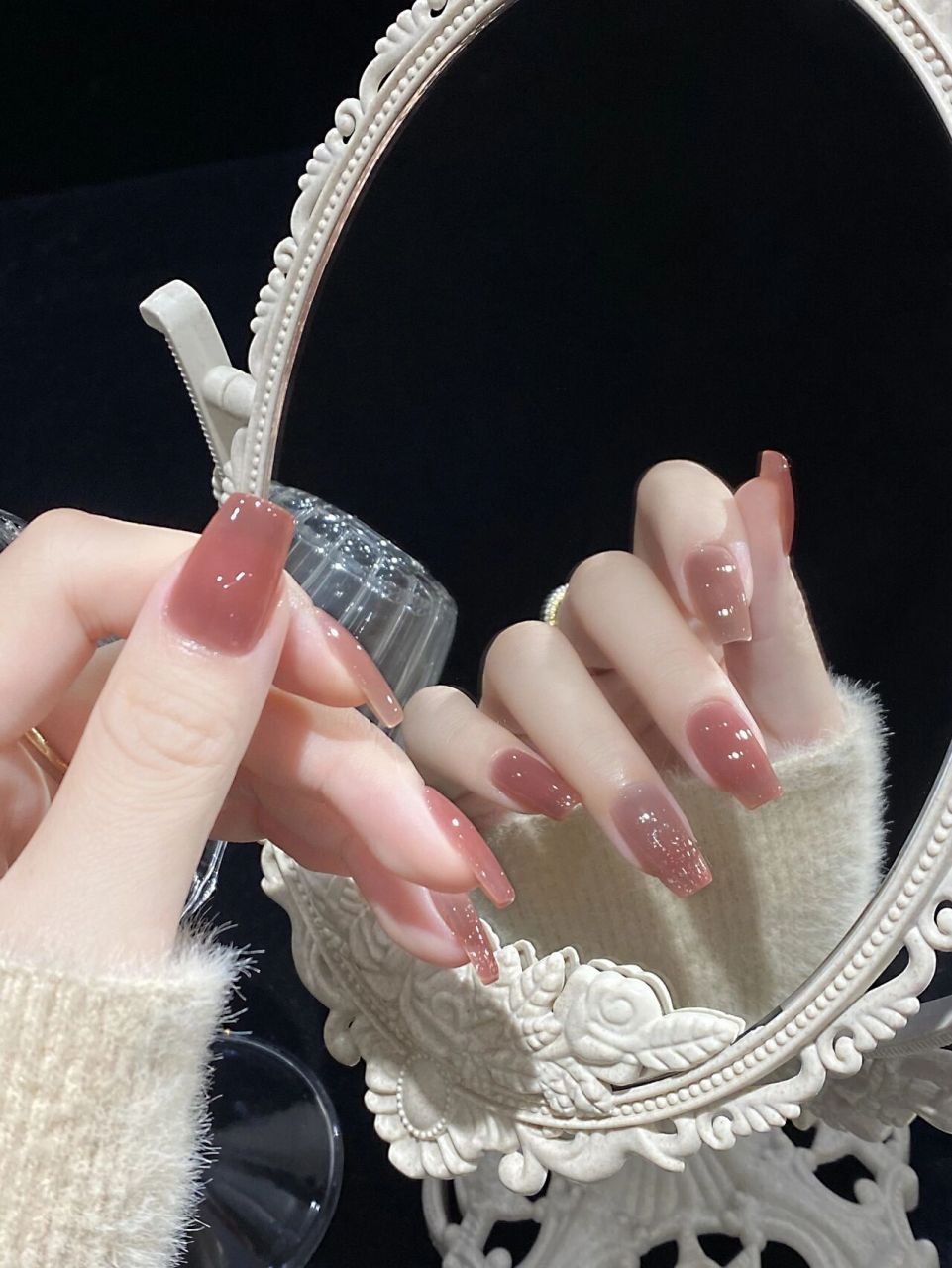 跳色美甲|简约豆沙色系气质搭配 三色套装:沙华77桃花酿77童话