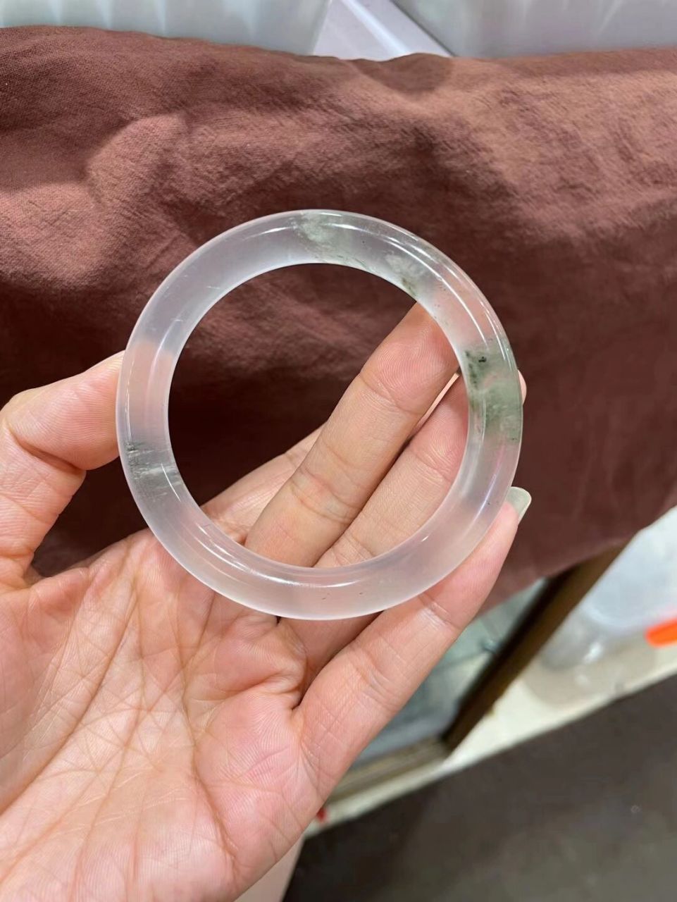 6/9mm 高冰玻璃种金丝玉老料,不起棉无需 【精品高冰种宝石光手镯】