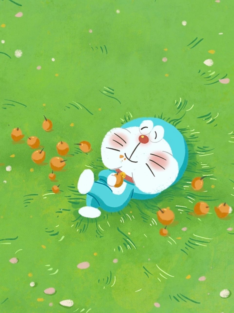 哆啦a梦壁纸,惬意的蓝胖子 绘图:哆啦的博物馆7015可兑  #简笔画