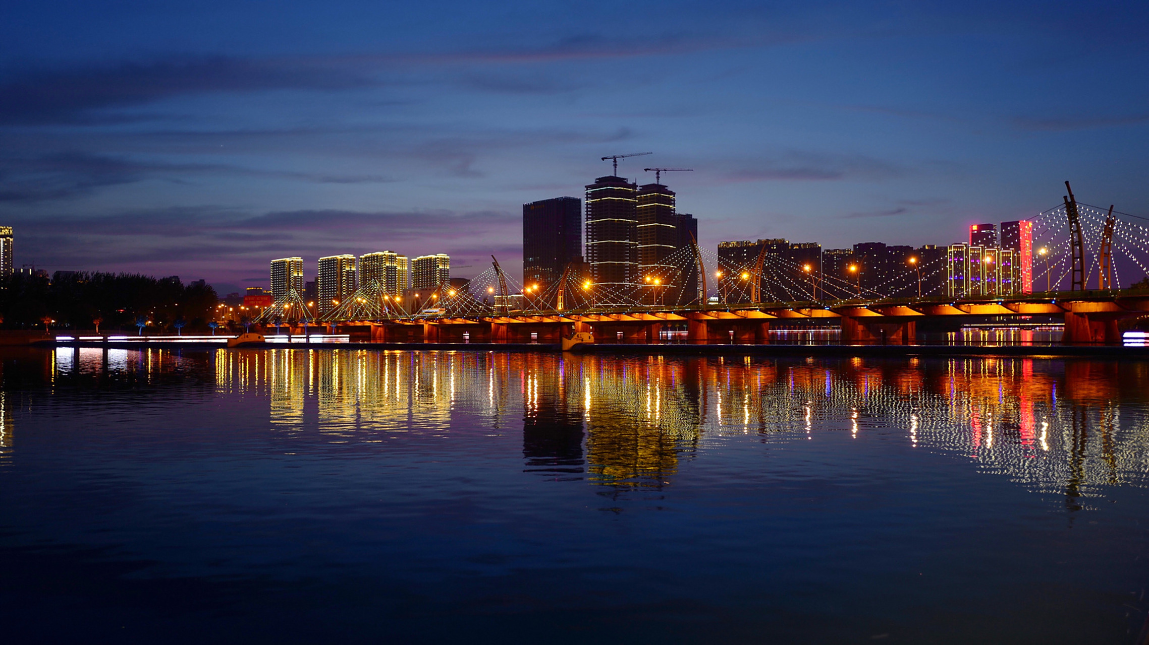太原|汾河桥梁夜景合集97 汾河景区璀璨桥梁夜景合集91 太原夜間