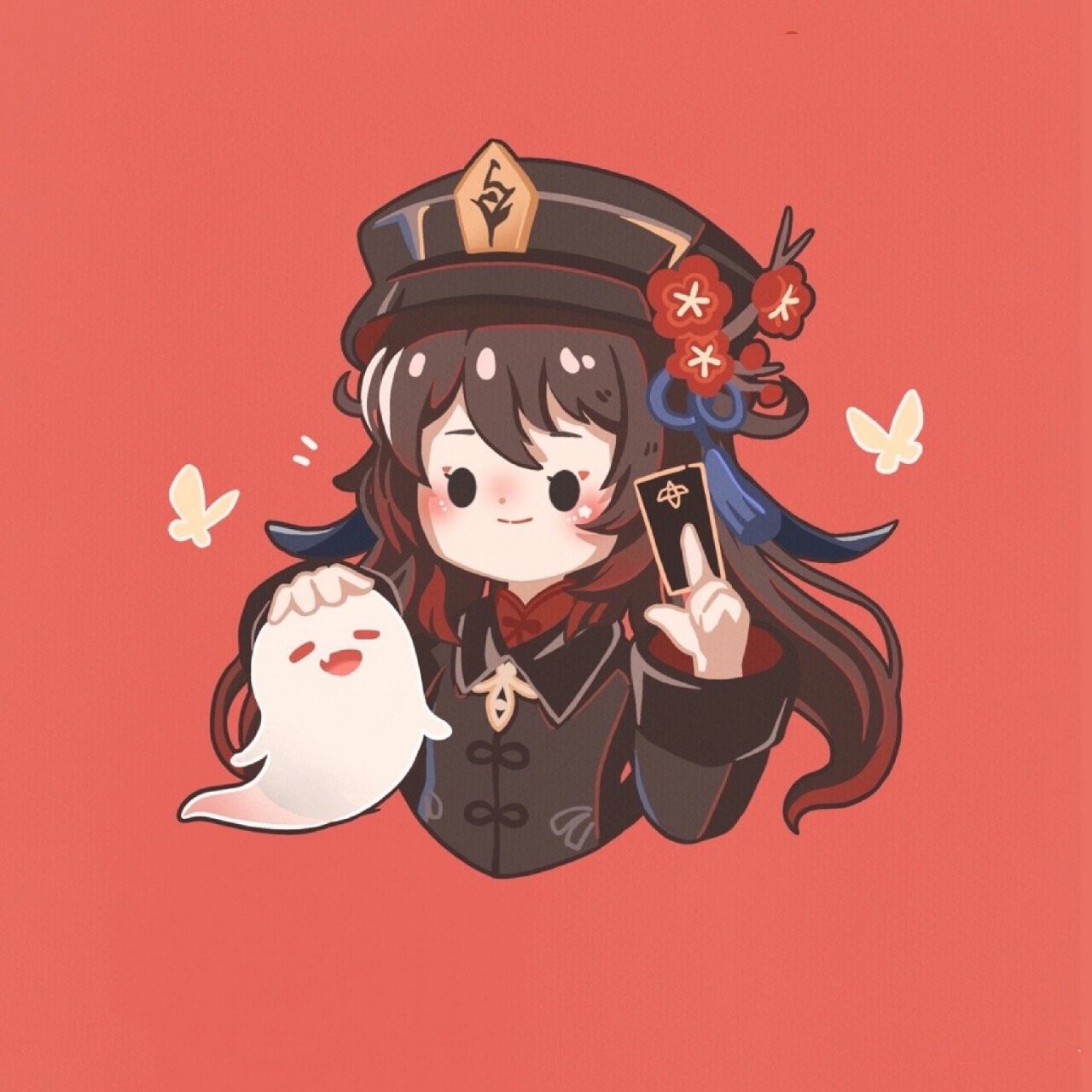 原神人物q版头像(火系女生) 胡桃:阴阳有序, 命运无常, 生老病死