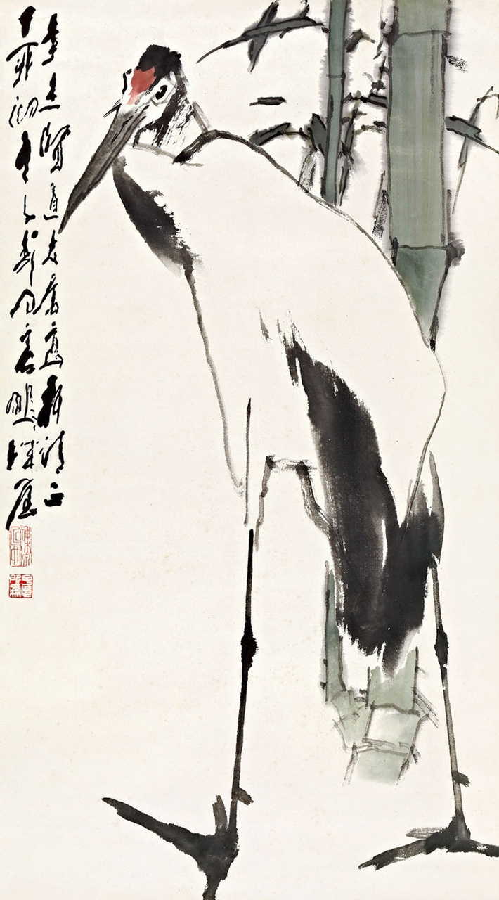 画家王子武笔下的仙鹤