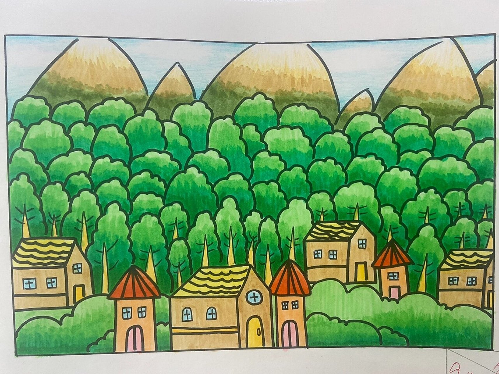2.《学学构图》 五年级上册第二课《学学构图》学生作品
