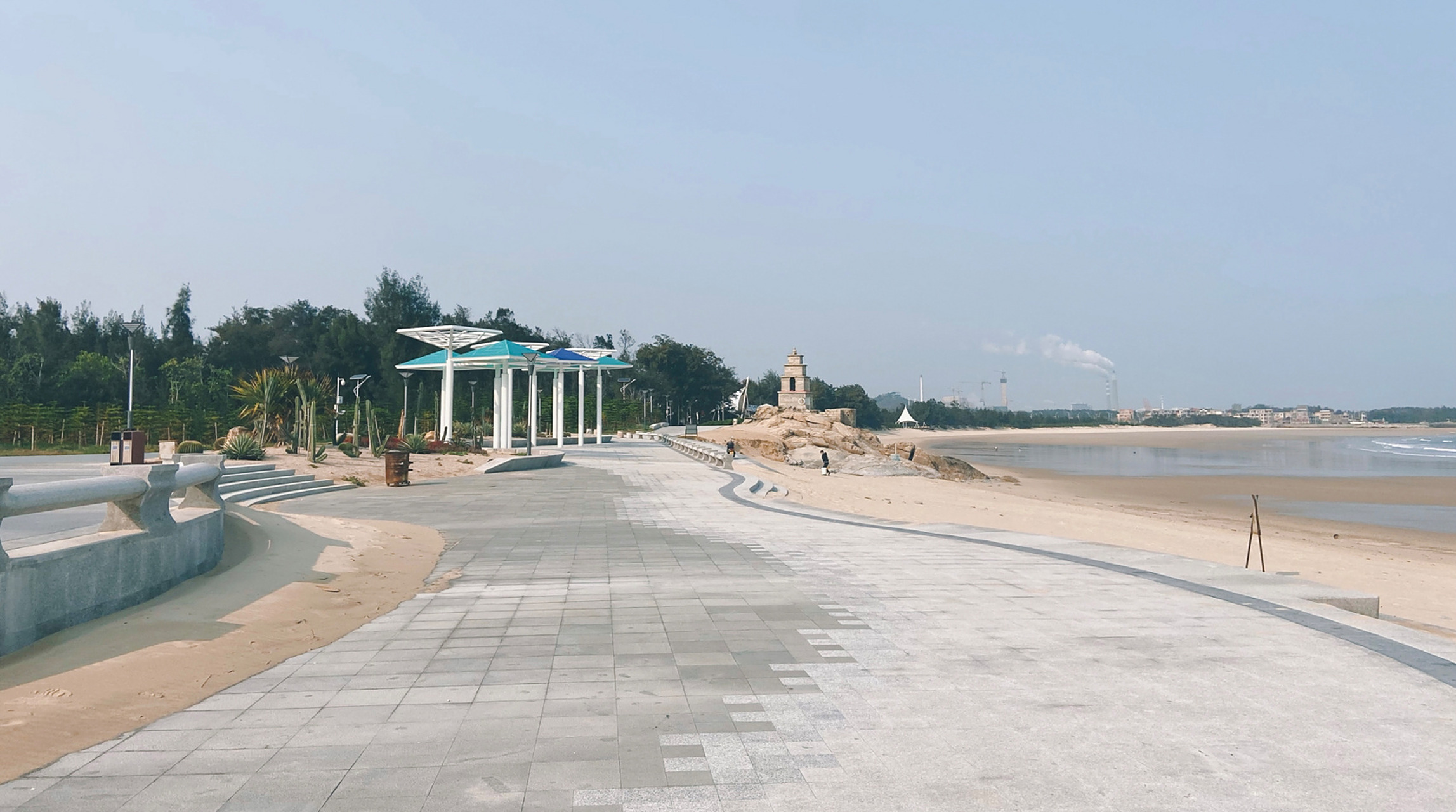 石狮红塔湾滨海公园 特色沙生植物 细腻的沙滩 绵延的海岸线 挺有意思