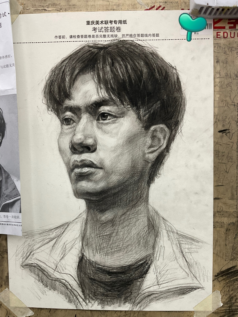 欣赏一下重庆联考素描70分的画面 第一张三个半小时,第二张三个小时