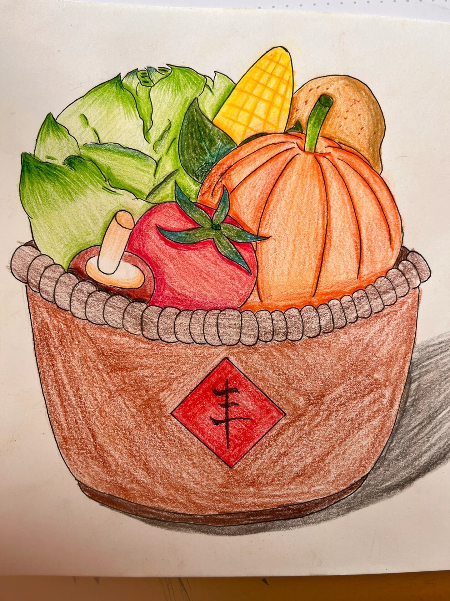 苏教版六年级美术第二课《蔬菜》学生作业分享