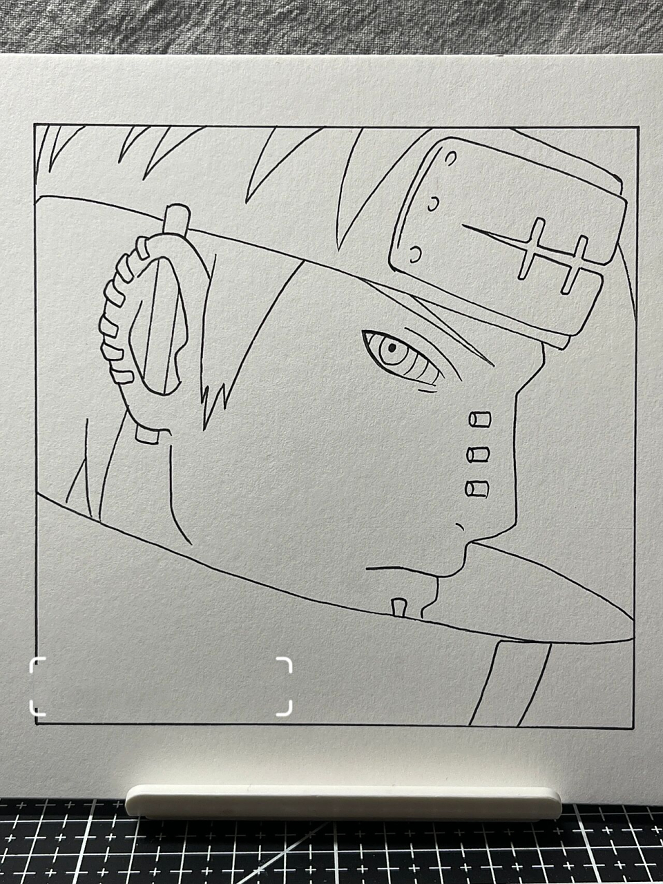 手绘|火影忍者·佩恩 附线稿过程  相信我,这幅画完超酷 ——— 边框