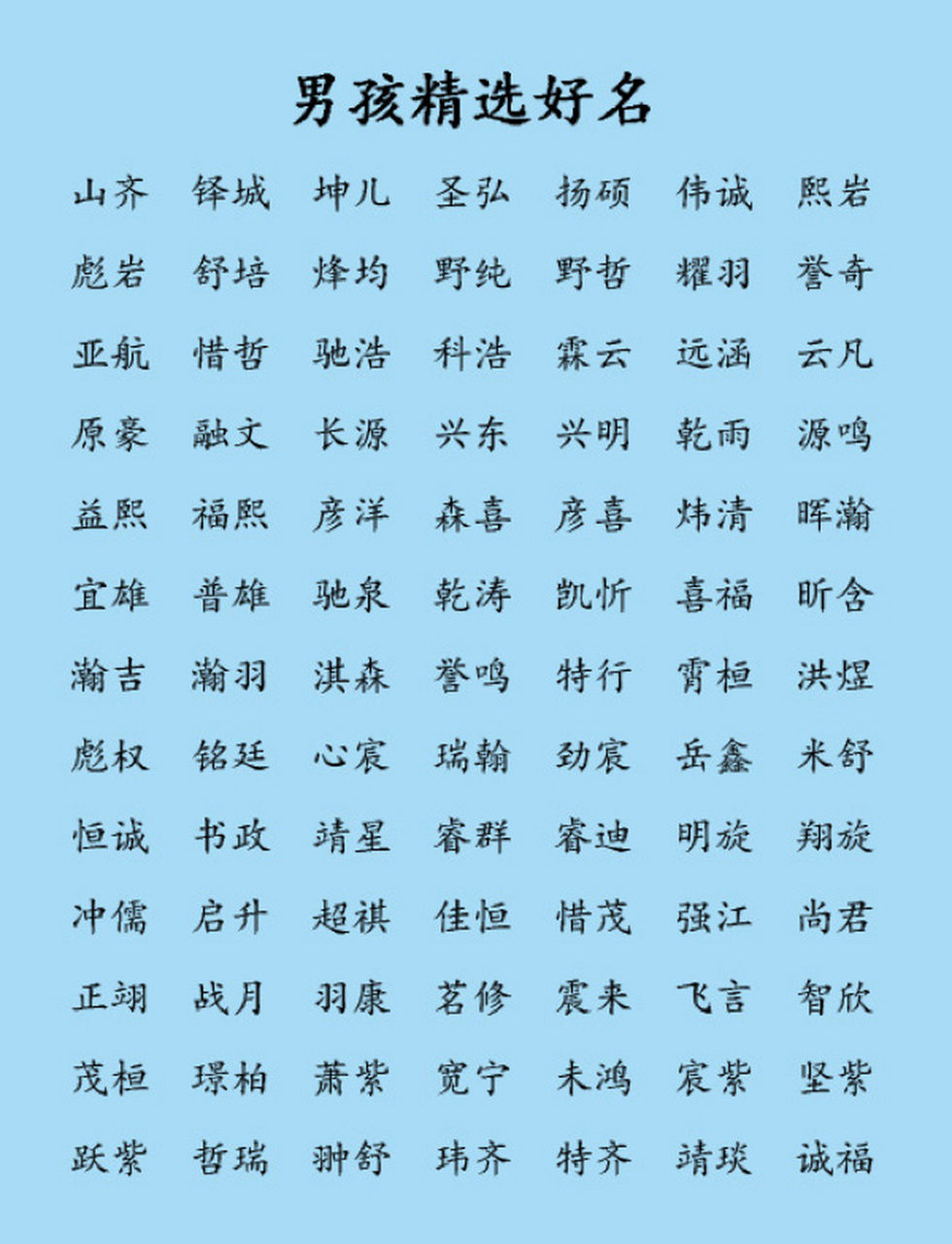 马姓男宝宝名字大全