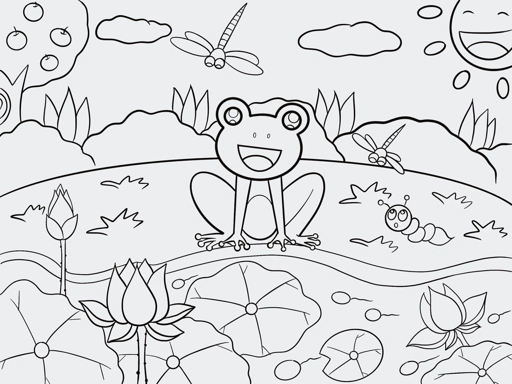 争取画100幅儿童创意画第40幅 夏日小青蛙 青蛙儿童画 简笔画 	 适合5