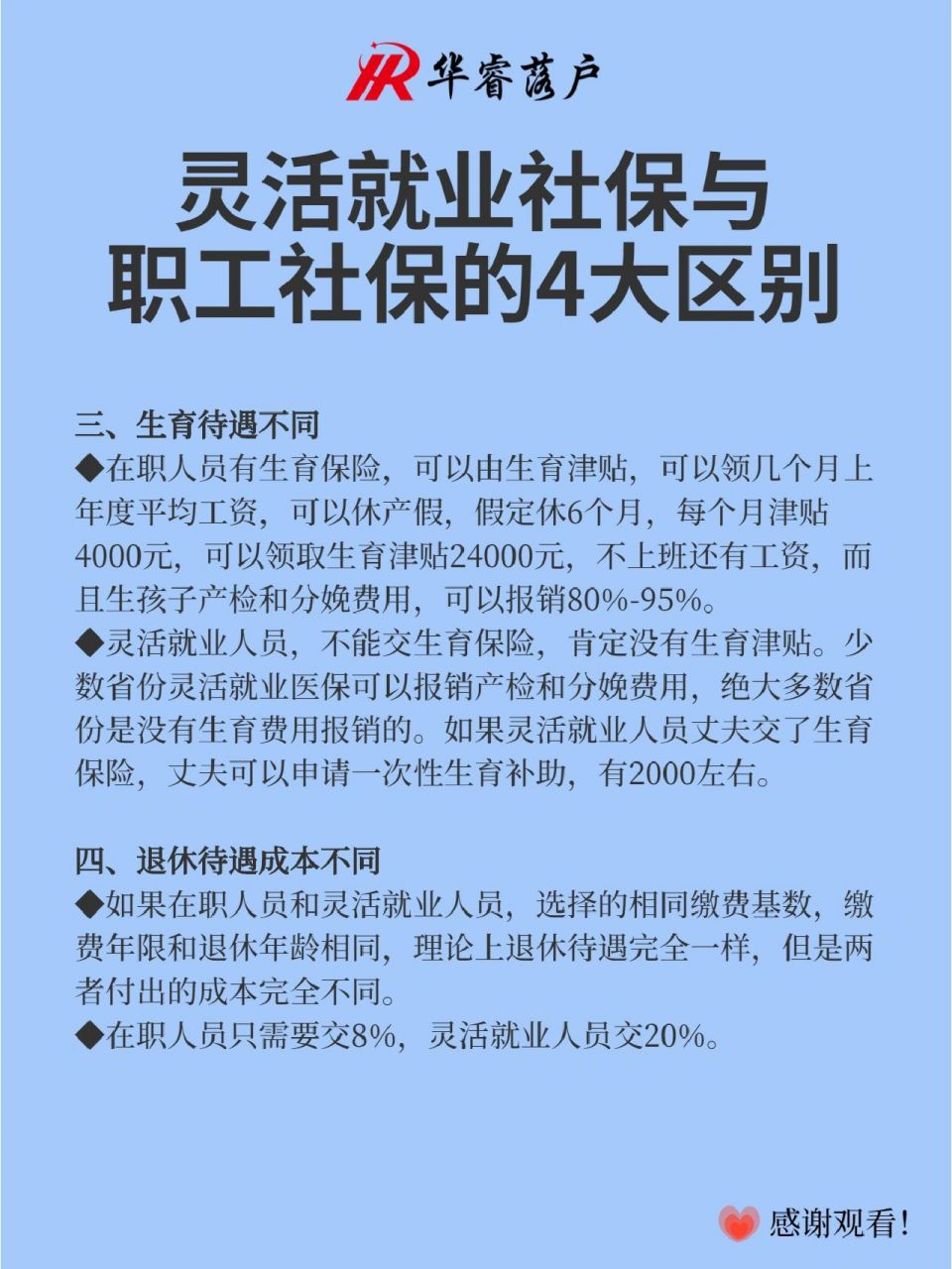 灵活就业社保与职工社保的4大区别 灵活就业社保与职工社保的4大区别