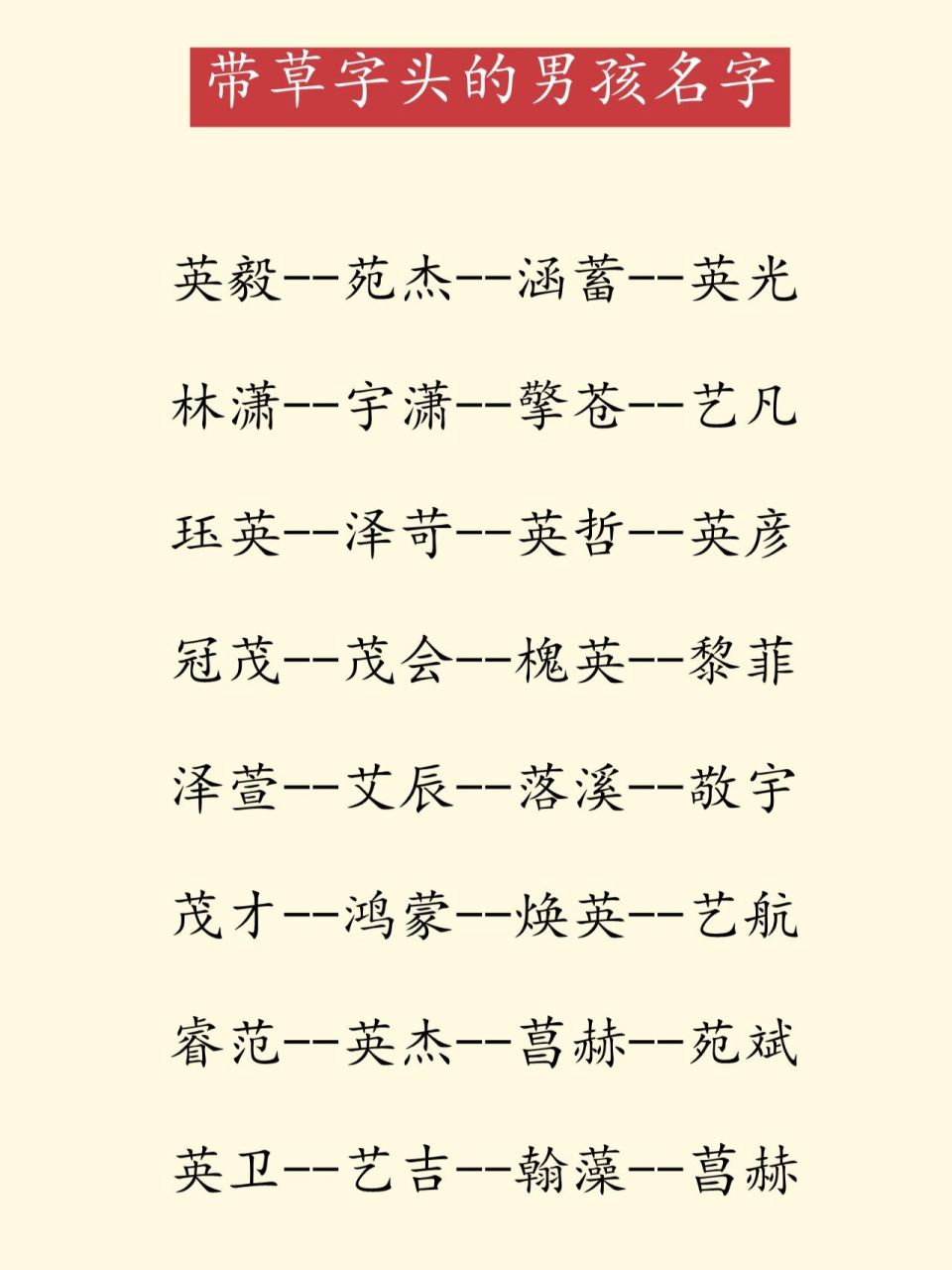 带草字头男孩名字用字 【茂】 ——"茂"字在《说文》中释曰"茂,草丰盛