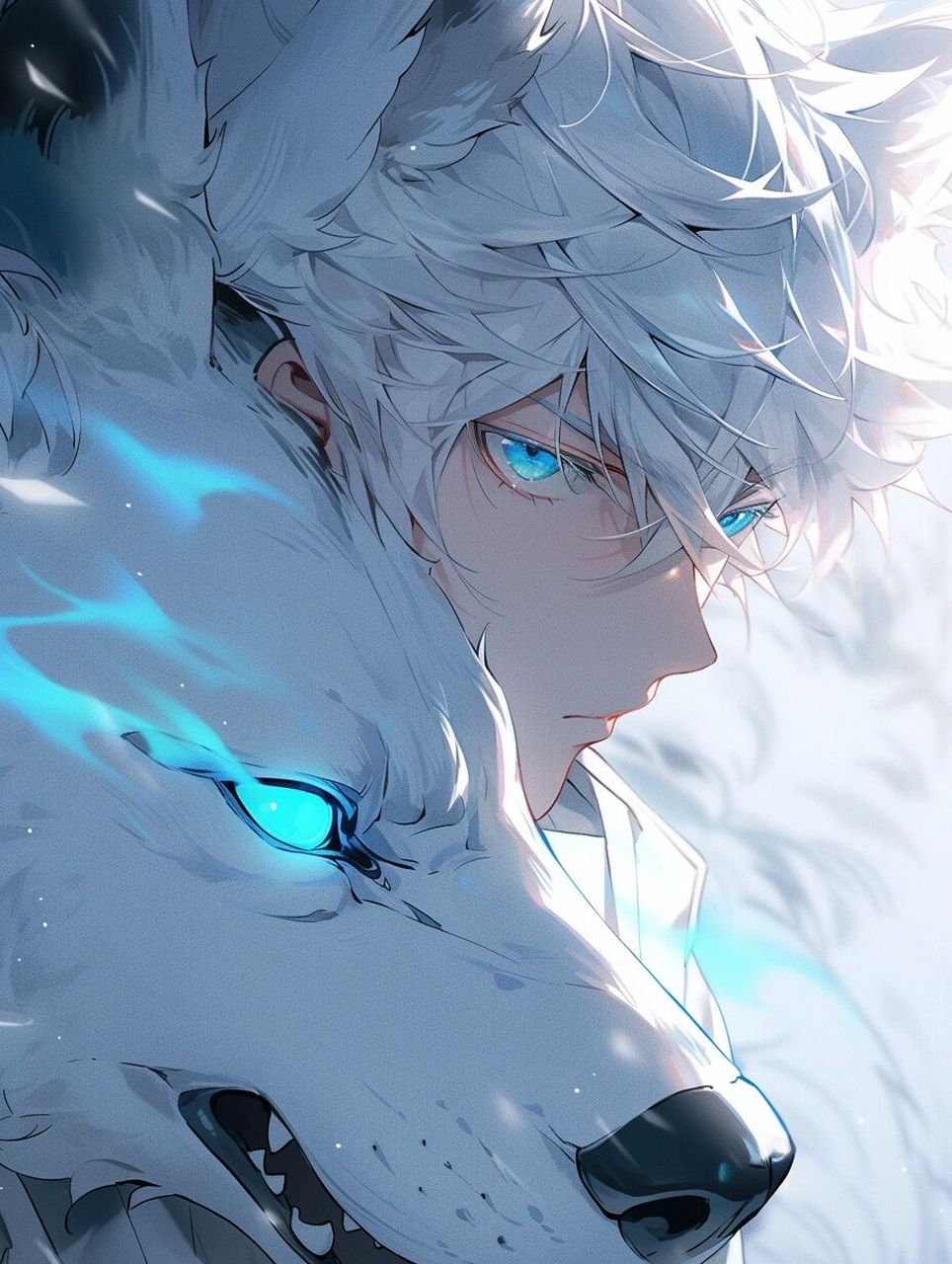 狼少年系列头像,白狼版更新! 一组生人勿近的头像更新 狼少年系列