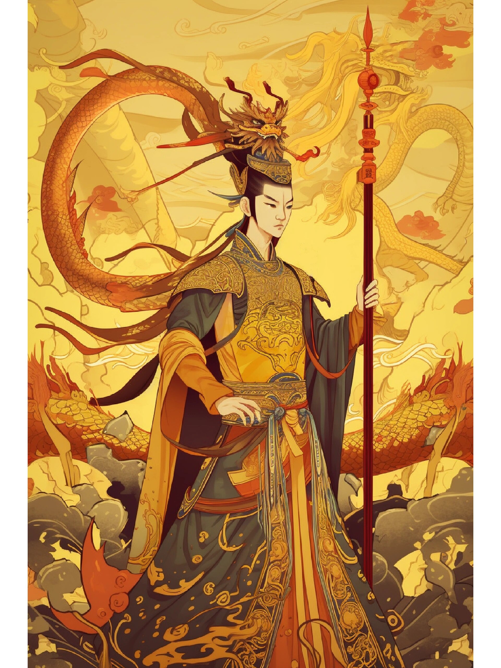 ai绘画-中国神话传说-023 君子黄帝之子孙,其文在六爻之内.