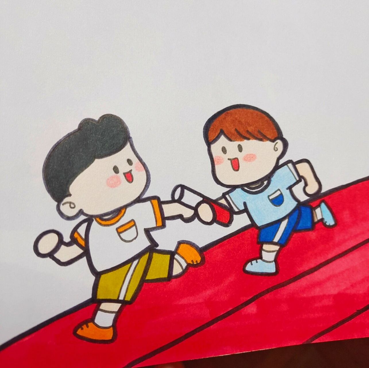 运动会手抄报 小学运动会主题手抄报 马克笔绘画